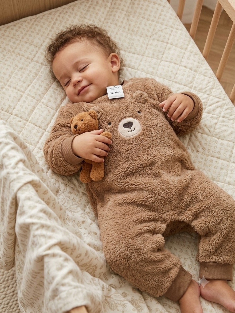 Carter's Brown Plush Bear Footed One-Piece